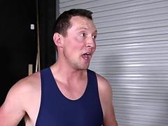 Wrestling hunk barebacks cosplay buddy after wrestling round