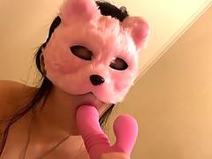 Bald girl headshave, femdom electroplay, masturbate satan fucks herself